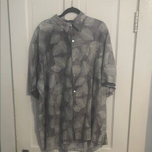 Tori Richard Gray Leaf Pattern Shirt